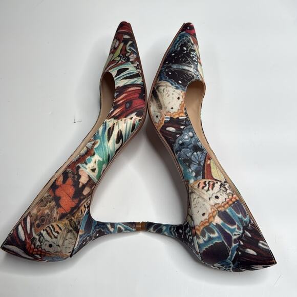 Nine West Butterfly Moth Print Margot Pump Heels New with Tag S-344 Sz 10 - Picture 8 of 9